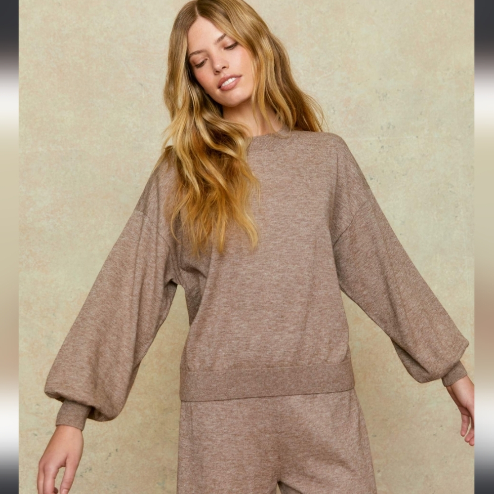 Christy Dawn Carson Sweater In Cacao Organic Cotton Alpaca Cozy Size S